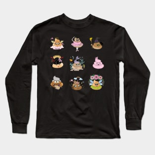 Cute Poop Emojis for Girls Long Sleeve T-Shirt